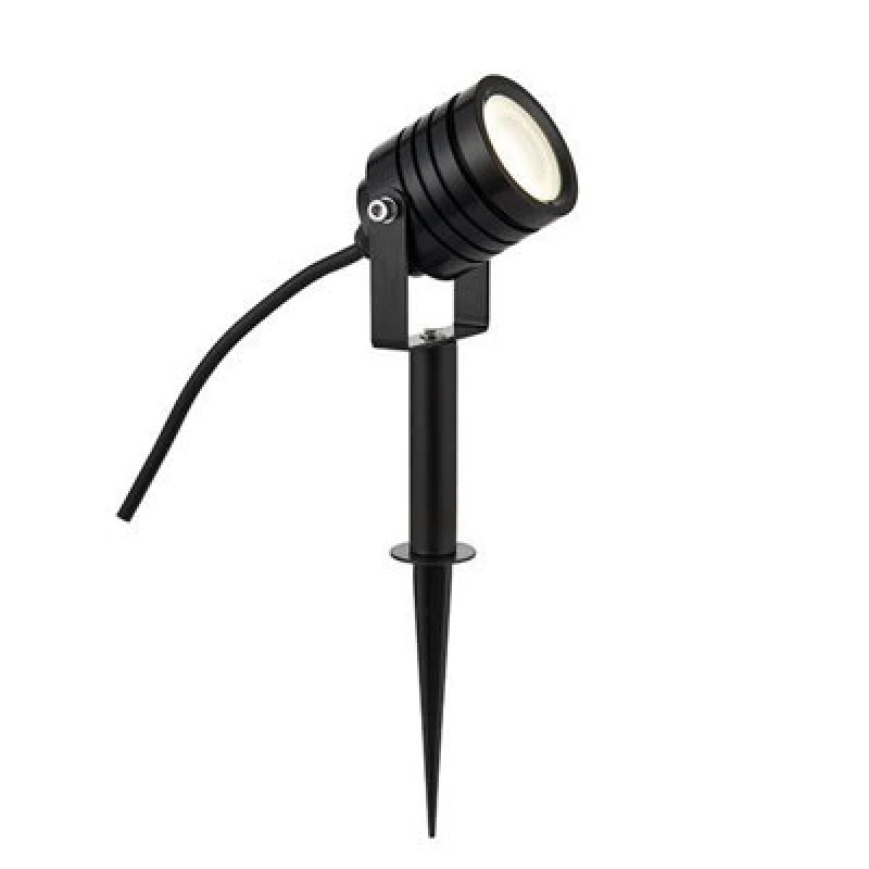 Image of Netlighting Luminatra Integrated LED 1 Light Outdoor Spike Light Black Anodised Frosted IP65 Black