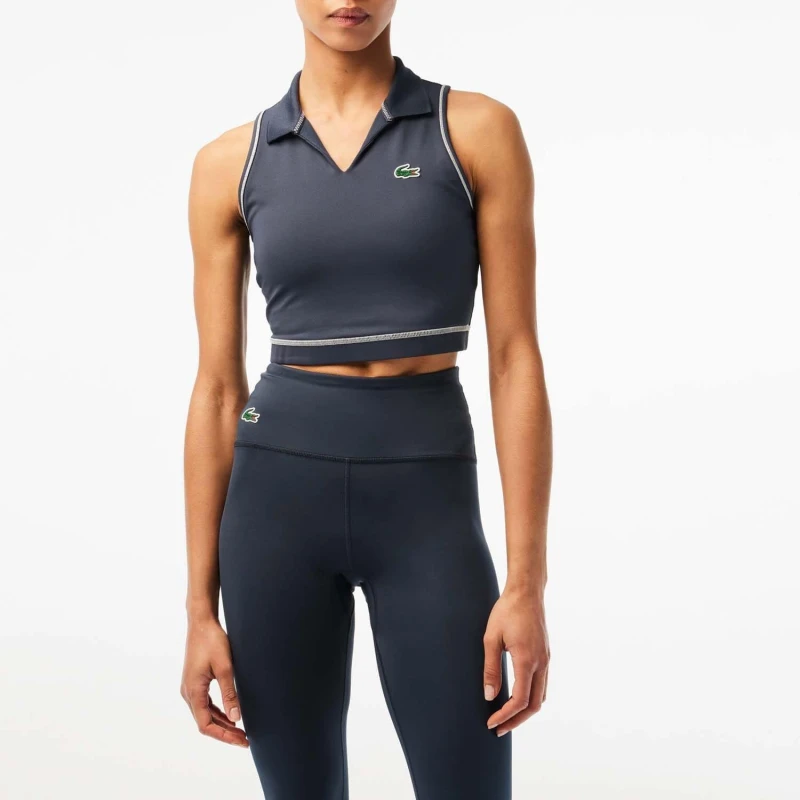 Image of Lacoste Sport Polo Style Sports Bra - Blue Blue 8