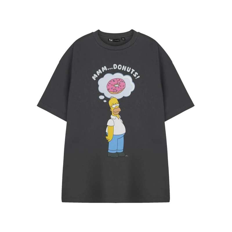 Image of The Simpsons The Simpsons Men Short Sleeved T-Shirt in Grey Size: Medium Grey M Male 5063203922642