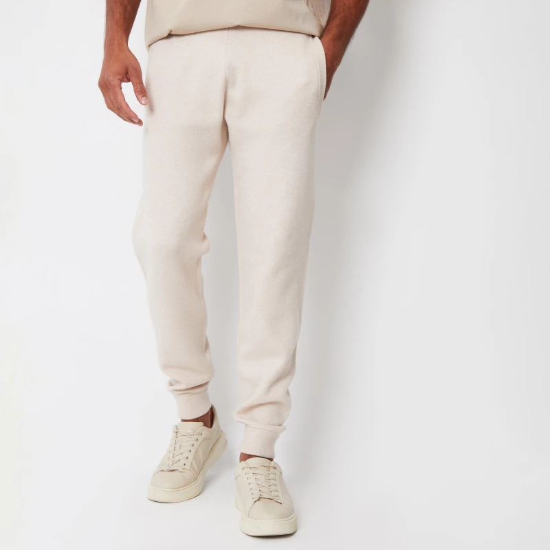 Image of Threadbare 'Salford' Luxe Knitted Joggers Ecru male