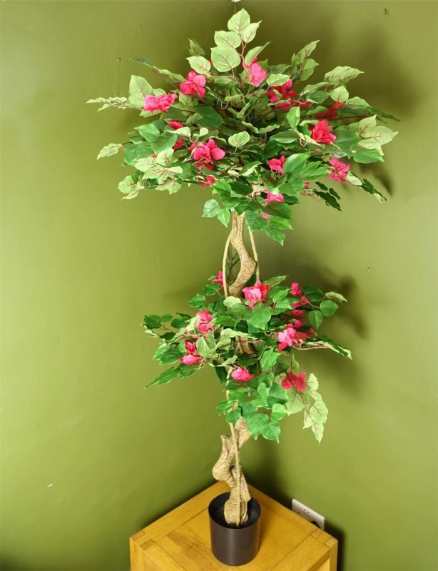 Image of Leaf Large Japanese Artificial Tree Silk Bougainvillea Tree Botanik Dark Pink