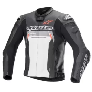 Image of Alpinestars Missile V2 Ignition Leather Jacket Black White 54