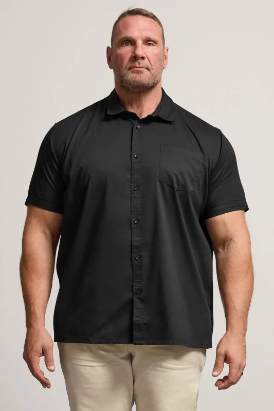 Image of BadRhino BadRhino Men Short Sleeve Shirt in Black Size: 5-6X-Large Black 5-6XL Male 5063111261819