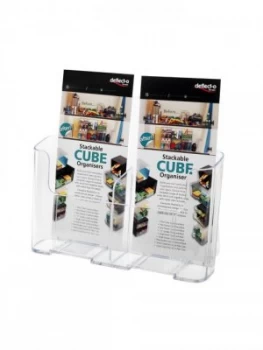 Image of Deflecto 1/3 A4 Portrait Low 2 Compartment Lit Holder 74501