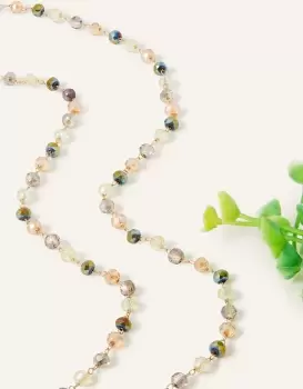 Image of Accessorize Womens 14ct Gold-Plated Long Beaded Necklace