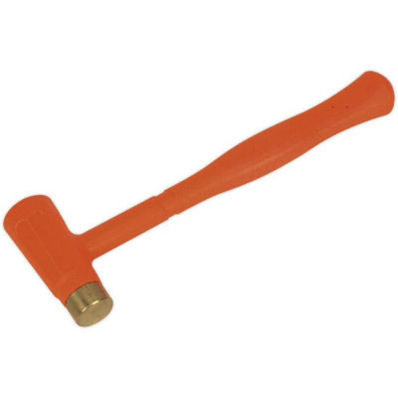 Image of Loops 1.5lb Brass Faced Dead Blow Hammer - Shot Loaded Head - Rubber Grip Anti-Rebound Metallics