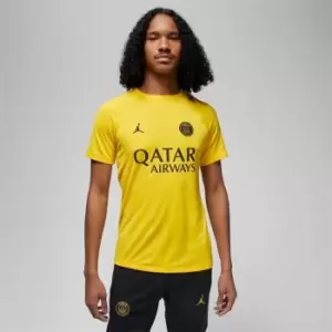 Image of Air Jordan Paris Saint Germain Pre Match Shirt Adults - Yellow