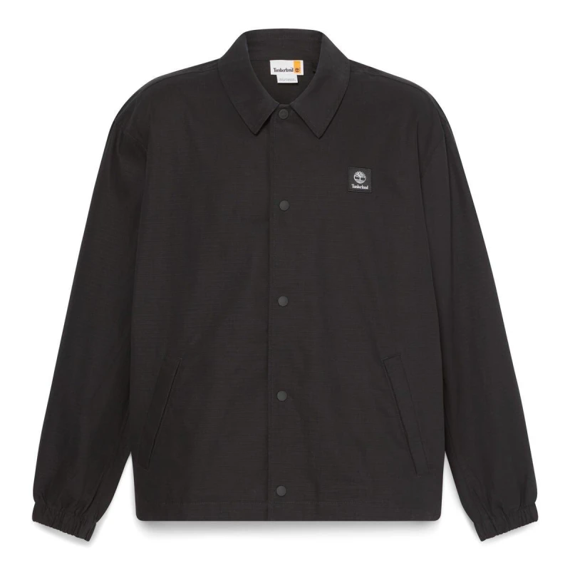Image of Timberland Mens Woven Badge Ripstop Coach Jacket Black 0011 male S