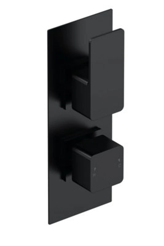 Image of Balterley Modern Concealed Twin Thermostatic Shower Valve Matt Black 215mm Black