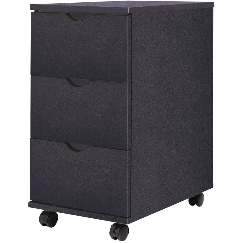 Image of vidaXL Drawer Unit Black Home Storage Cabinet Organiser Nightstand Furniture