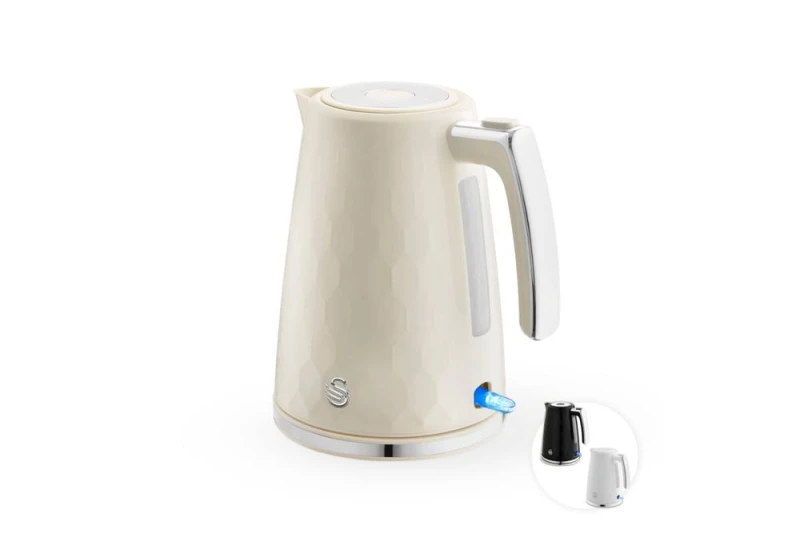 Image of Swan Hexton 1.7L 3KW Kettle Cream with Chrome Accents Cream Unisex