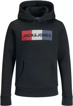 Image of Jack & Jones Corp Logo Hoodie Sweater black