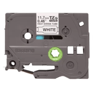 Image of Brother HSe-231 Black on White Heat Shrink Label Tape 11.7mm x 1.5m