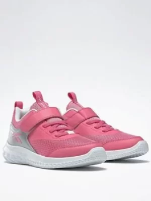 Image of Reebok Rush Runner 4 Shoes, Pink/Silver, Size 2.5 Older
