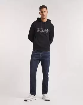 Image of BOSS Navy Embroidered Logo Hoodie