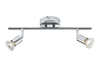 Image of KnightsBridge 230V GU10 Twin Bar Spotlight - Chrome