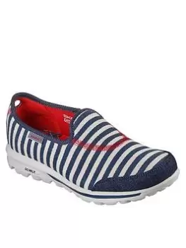 Image of Skechers Go Walk Classic Above Deck Plimsolls, Navy/White, Size 6, Women