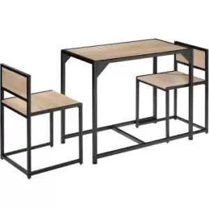 Image of TecTake Milton Dining Table And 2 Chairs - Brown