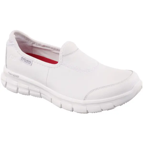 Image of Skechers Womens/Ladies Sure Track Slip Resistant Slip on Work Safety Shoes UK Size 2 (EU 35) White SKE516-WHT-2
