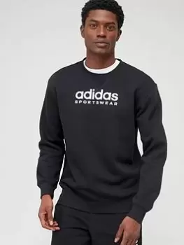 Image of adidas Sportswear All SZN Crew Sweatshirt - Black, Size L, Men