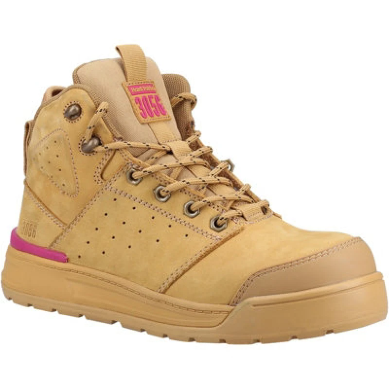 Image of Hard Yakka Womens 3056 PR Side Zip Leather Safety Boots UK Size 9 (EU 43) WHEAT HDY024-WHEAT-9