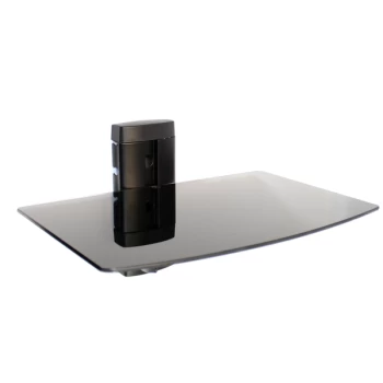 Image of Tempered Black Glass Floating Shelf 1 Tier M&amp;W