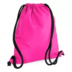 Image of Bagbase Icon Drawstring Bag/Gymsac (One Size) (Fuchsia/Black)