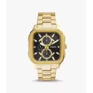 Image of Fossil Mens Multifunction Gold-Tone Stainless Steel Watch - Gold