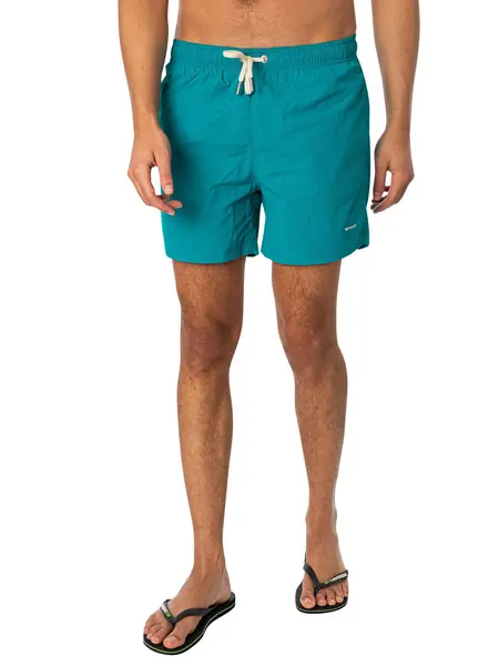 Image of Gant Logo Swim Shorts Ocean Turquoise L