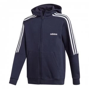 Image of adidas adidas Boys 3-Stripes Full Zip Track Top Hoodie - Navy/White