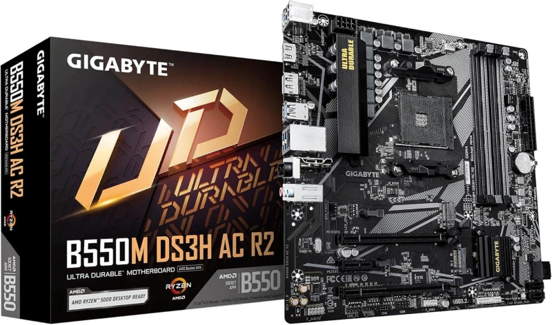 Image of Gigabyte B550M DS3H AC R2 AMD AM4 Ryzen B550 Micro ATX DDR4 WIFI Motherboard