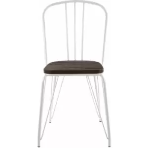 Image of Premier Housewares District White Metal and Elm Wood Chair