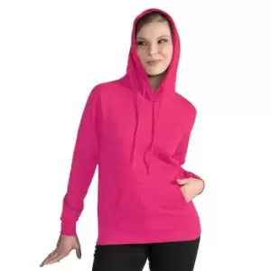 Image of SG Ladies/Womens Plain Hooded Sweatshirt Top / Hoodie (2XL) (Dark Pink)