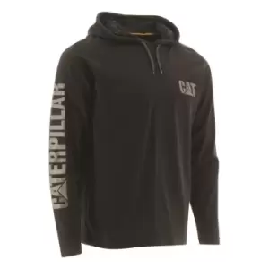 Image of Caterpillar Mens Hooded Long-Sleeved T-Shirt (S) (Black)