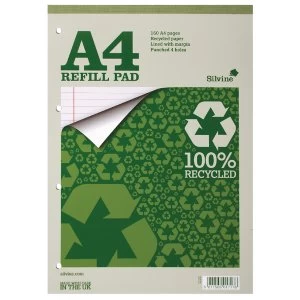 Image of Silvine Everyday Recycled A4 Refill Pad Feint Ruled PK6