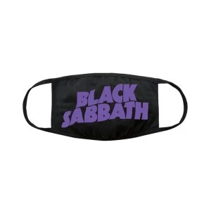 Image of Black Sabbath - Wavy Logo Face Mask - Black