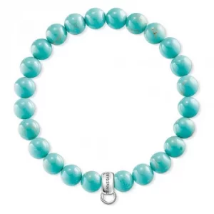 Image of THOMAS SABO Turquoise Beaded Bracelet X0213-404-17-15.5 cm