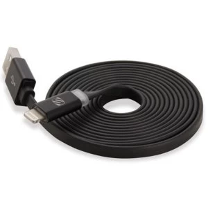 Image of Scosche flatOUT LED 1.8m USB A Lightning Black mobile phone cable