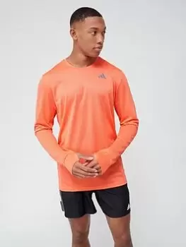 Image of adidas Performance Own The Run Long-Sleeve Top - Orange Size M Men