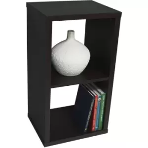 Image of CUBE - 2 Cubby Square Display Shelves / Vinyl LP Record Storage - Dark Oak