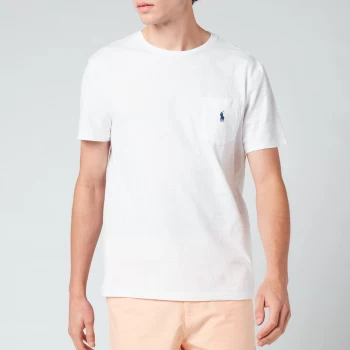 Image of Polo Ralph Lauren Mens Custom Slim Fit Jersey Pocket T-Shirt - White - L