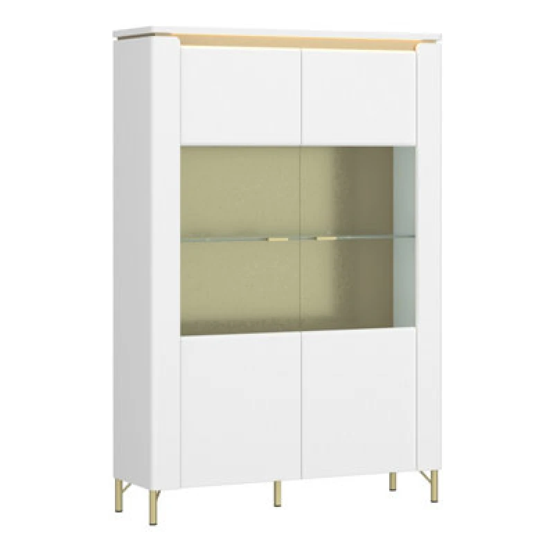 Image of Furniture To Go Lazio Vitrin 2 Door In Alpine White/white Gloss