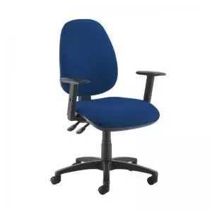 Image of Jota high back operator chair with adjustable arms - Curacao Blue