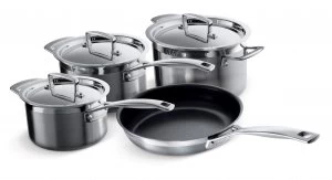 Image of Le Creuset 3 Ply Stainless Steel 4 Piece Pan Set