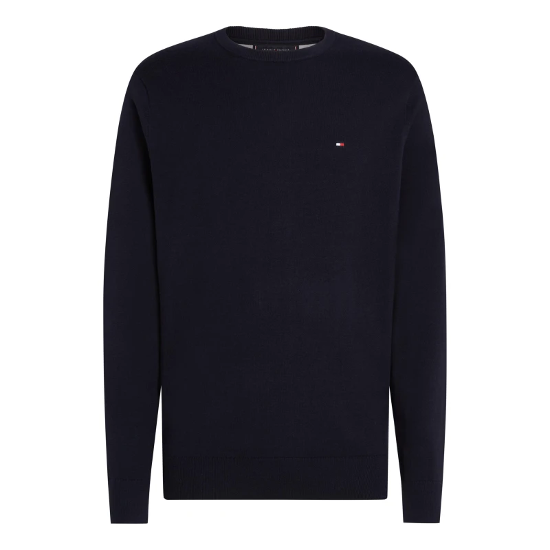 Image of Tommy Hilfiger Essential Cotton Crew Neck Pullover sweater - Blue Blue M