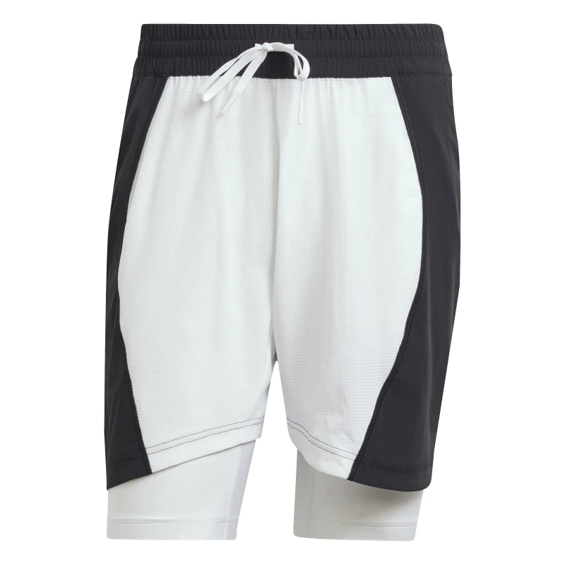 Image of adidas Tennis Shorts and Inner Shorts Set Mens Performance Shorts S Black 68882040350
