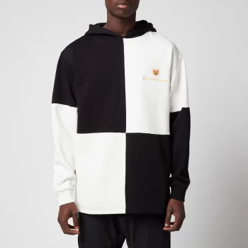 Image of Bel-Air Athletics Mens Macro Check Hoodie - Vintage Black, Notebook White - S