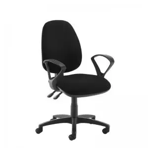 Image of Jota high back operator chair with fixed arms - black