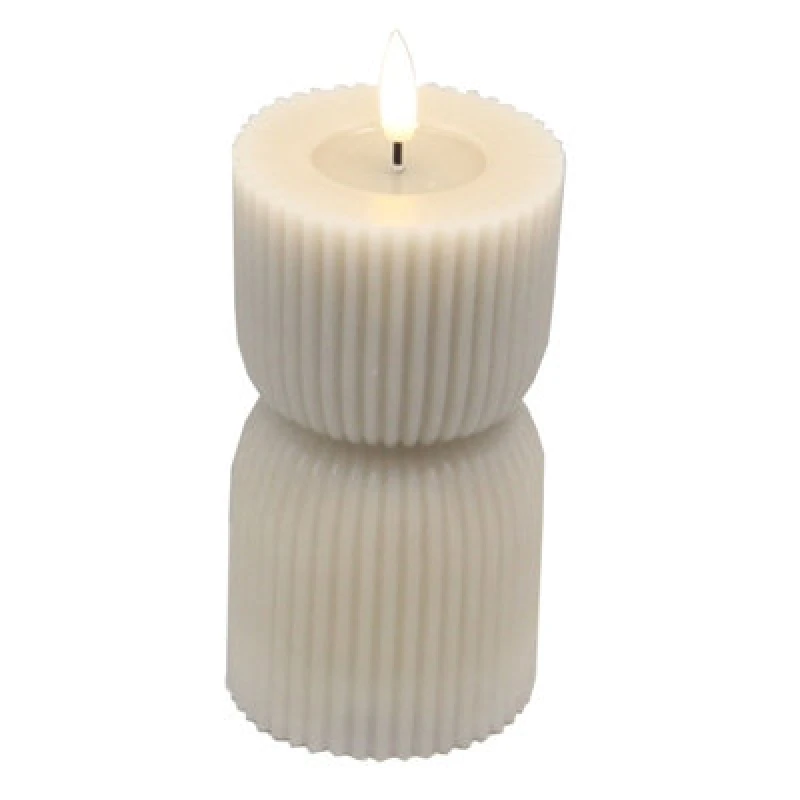 Image of Luxe Collection Natural Glow 2.75X10 Stone Carved LED Candle
