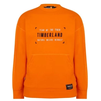 Image of Timberland Logo Crew Sweatshirt - Orange